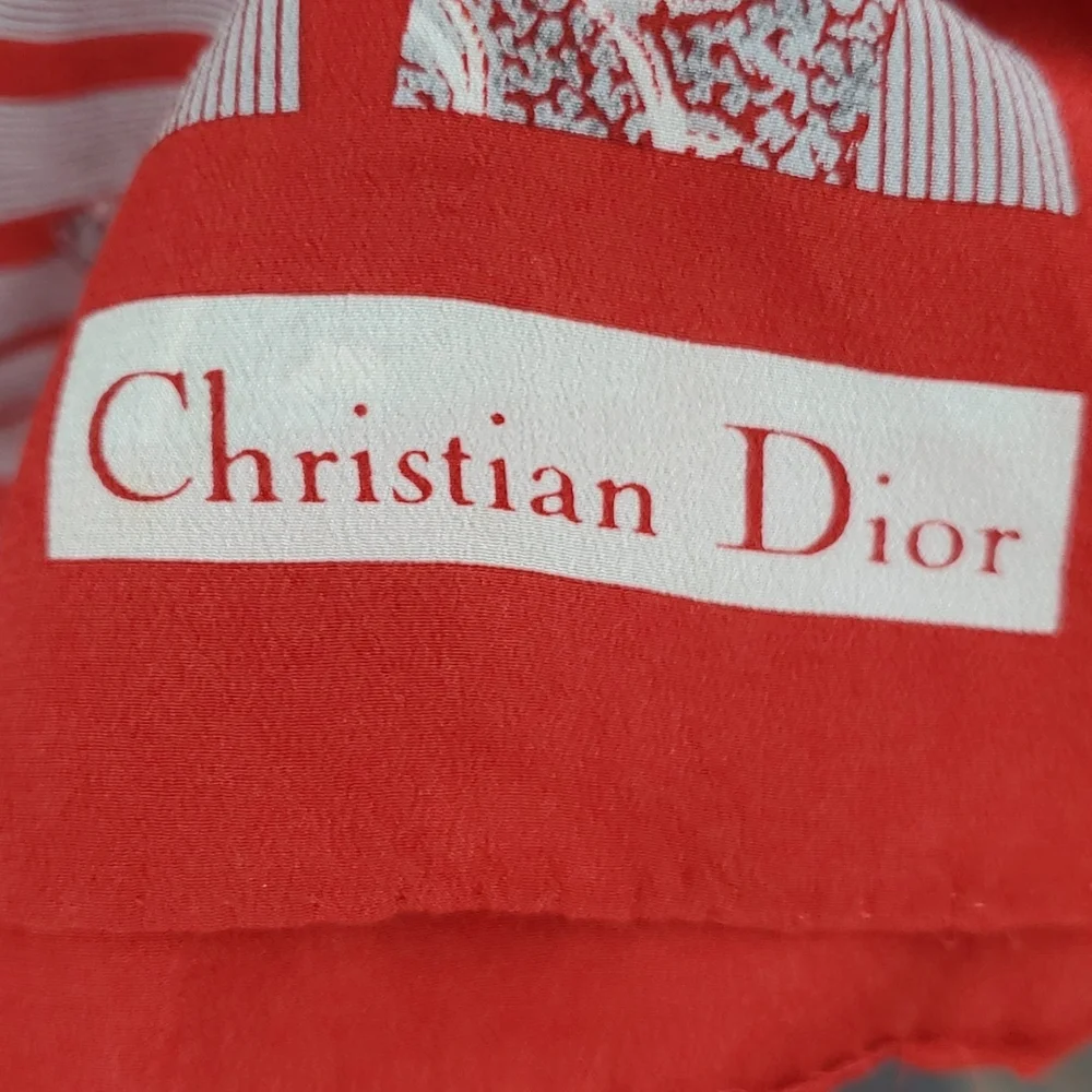 Vintage Authentic Christian Dior Silk Scarf Wrap size 11x56.5
